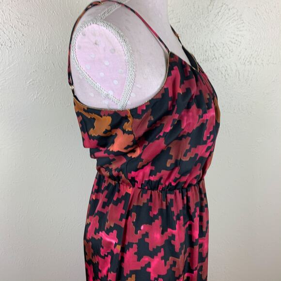 Lavender Brown Houndstooth Maxi Dress Size S Red‎ Black Long Sleeveless - Picture 6 of 12